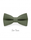 KAKI - KID or TEEN BOW TIE - 100% RAW LINEN - GREEN