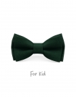 FORET - KID or TEEN BOW TIE - 100% RAW LINEN - DARK GREEN