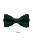 FORET - KID or TEEN BOW TIE - 100% RAW LINEN - DARK GREEN