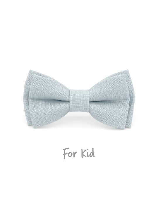 BRUME - KID or TEEN BOW TIE - 100% RAW LINEN - BLUE