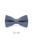 PIGEON - KID or TEEN BOW TIE - 100% RAW LINEN - BLUE