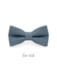 RAMIER - KID or TEEN BOW TIE - 100% RAW LINEN - BLUE