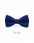 LAPIS LAZULI - KID or TEEN BOW TIE - 100% RAW LINEN - BLUE