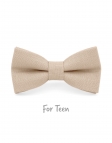 SABLE - KID or TEEN BOW TIE - 100% RAW LINEN - BEIGE