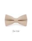 SABLE - KID or TEEN BOW TIE - 100% RAW LINEN - BEIGE