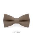 TAUPE - KID or TEEN BOW TIE - 100% RAW LINEN - BROWN