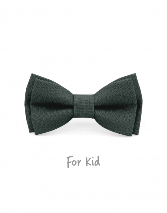 LICHEN - KID or TEEN BOW TIE - 100% RAW LINEN