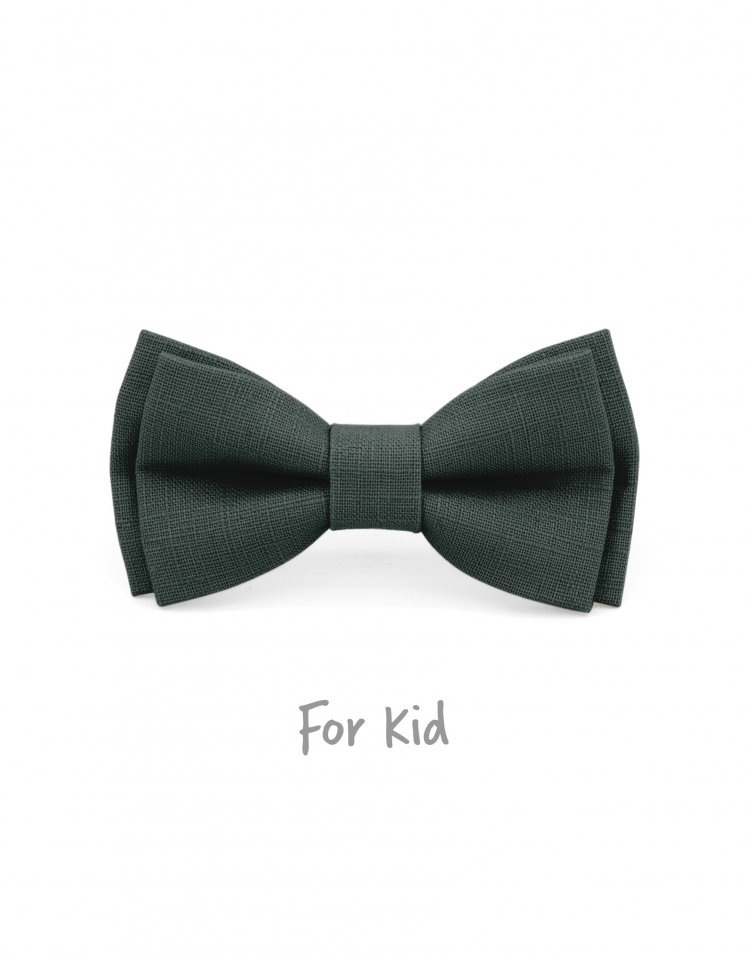 LICHEN - KID or TEEN BOW TIE - 100% RAW LINEN