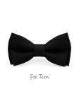 NOIR - KID or TEEN BOW TIE - 100% RAW LINEN - BLACK