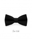 NOIR - KID or TEEN BOW TIE - 100% RAW LINEN - BLACK