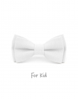 BLANC - KID or TEEN BOW TIE - 100% RAW LINEN - WHITE