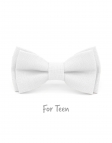 BLANC - KID or TEEN BOW TIE - 100% RAW LINEN - WHITE