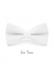 BLANC - KID or TEEN BOW TIE - 100% RAW LINEN - WHITE