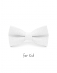 BLANC - KID or TEEN BOW TIE - 100% RAW LINEN - WHITE