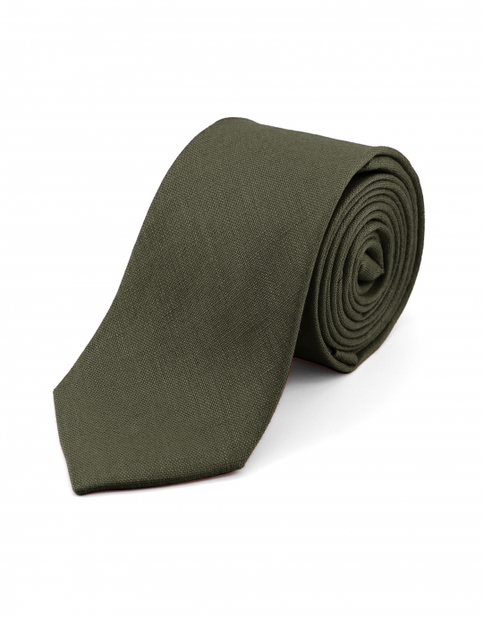 COUNTRY - LINEN TIE - KAKI GREEN