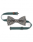 LEO - NOEUD PAPILLON FLEURI - CLASSIC - BEIGE & PETROLE