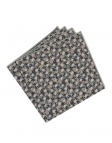 LEO - POCHETTE FLEURIE - BEIGE & PETROLE