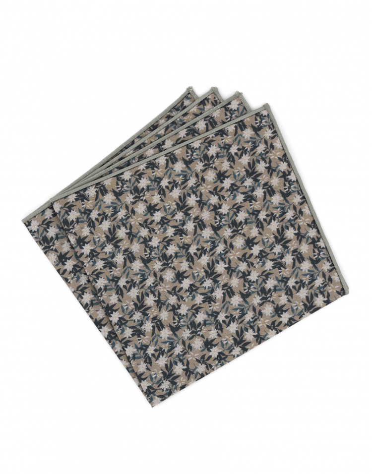 LEO - POCHETTE FLEURIE - BEIGE & PETROLE LEO - POCHETTE FLEURIE - BEIGE & PETROLE