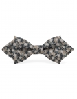 LEO - NOEUD PAPILLON FLEURI - DIAMOND - BEIGE & PETROLE