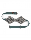 LEO - NOEUD PAPILLON FLEURI - DIAMOND - BEIGE & PETROLE