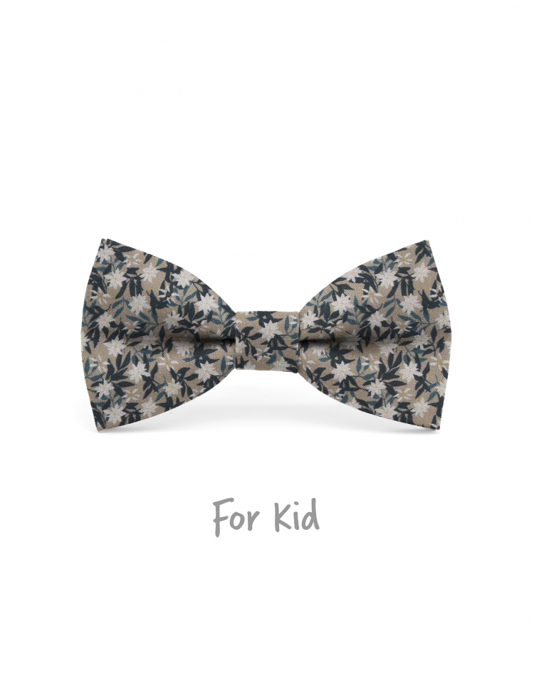 LEO - NOEUD PAPILLON ENFANT ou ADO - BEIGE & PETROLE