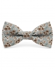 IMADO - NOEUD PAPILLON FLEURI - CLASSIC - BEIGE, BRUN & VERT D'EAU