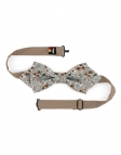 IMADO - NOEUD PAPILLON FLEURI - DIAMOND - BEIGE, BRUN & VERT D'EAU