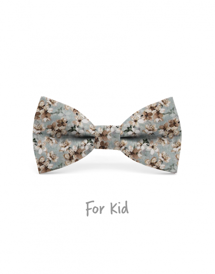 IMADO - NOEUD PAPILLON ENFANT ou ADO - BEIGE, BRUN & VERT D'EAU