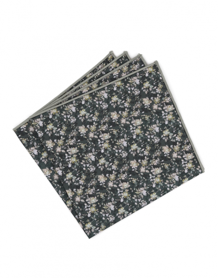 LUCAS - POCHETTE FLEURIE - VERT & BEIGE LUCAS - POCHETTE FLEURIE - VERT & BEIGE