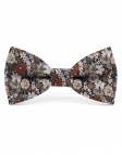 KANY - NOEUD PAPILLON FLEURI - CLASSIC - BEIGE, BRUN, ROUILLE & VERT