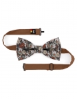 KANY - NOEUD PAPILLON FLEURI - CLASSIC - BEIGE, BRUN, ROUILLE & VERT
