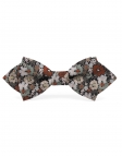 KANY - NOEUD PAPILLON FLEURI - DIAMOND - BEIGE, BRUN, ROUILLE & VERT