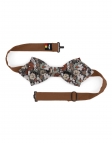 KANY - FLORAL BOW TIE - DIAMOND - BEIGE, BROWN, RUST & GREEN