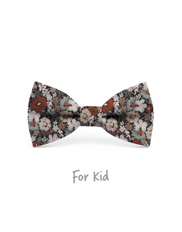 KANY - NOEUD PAPILLON ENFANT ou ADO - BEIGE, BRUN, ROUILLE & VERT