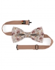 YOON - NOEUD PAPILLON FLEURI - CLASSIC - BEIGE, BRUN & TERRACOTTA