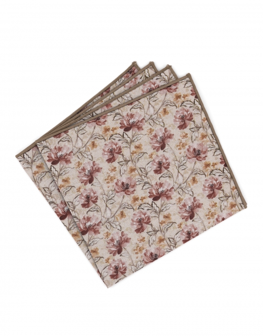 YOON - POCHETTE FLEURIE - BEIGE, BRUN & TERRACOTTA