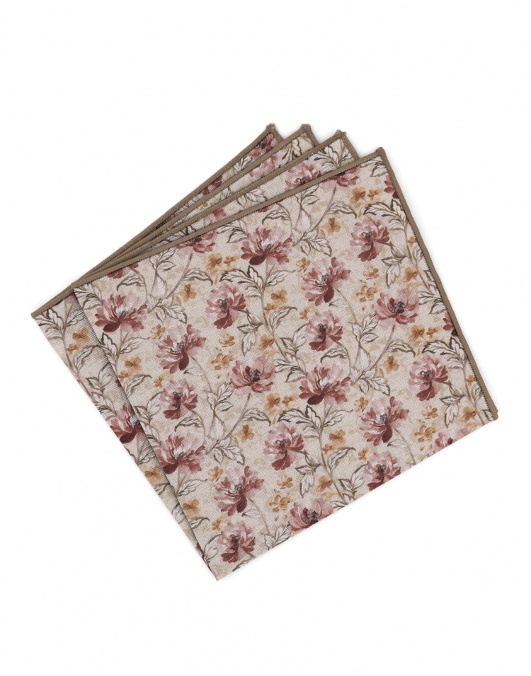 YOON - POCHETTE FLEURIE - BEIGE, BRUN & TERRACOTTA YOON - POCHETTE FLEURIE - BEIGE, BRUN & TERRACOTTA