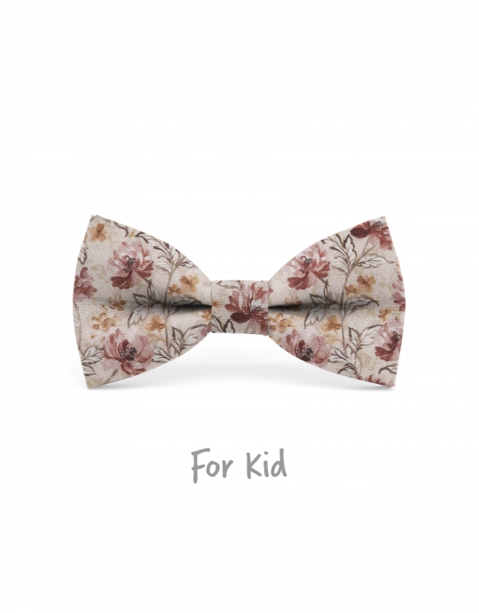 YOON - NOEUD PAPILLON ENFANT ou ADO - BEIGE, BRUN & TERRACOTTA