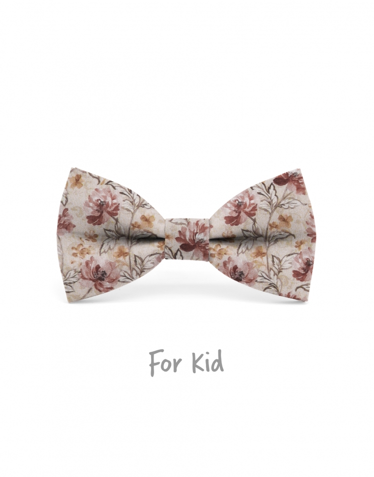YOON - NOEUD PAPILLON ENFANT ou ADO - BEIGE, BRUN & TERRACOTTA