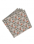 OHORI - POCHETTE FLEURIE - VERT, ORANGE & GRIS CLAIR