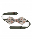 OHORI - NOEUD PAPILLON FLEURI - DIAMOND - VERT, ORANGE & GRIS CLAIR