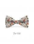 OHORI - NOEUD PAPILLON ENFANT ou ADO - VERT, ORANGE & GRIS CLAIR