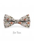 OHORI - NOEUD PAPILLON ENFANT ou ADO - VERT, ORANGE & GRIS CLAIR