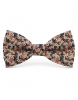 HAKATA - NOEUD PAPILLON FLEURI - CLASSIC - BEIGE, ROUILLE, BRUN & BLEU MARINE