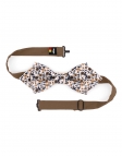 TERRY - NOEUD PAPILLON FLEURI - DIAMOND - BRUN, BEIGE & BLEU MARINE