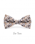 TERRY - NOEUD PAPILLON ENFANT ou ADO - BRUN, BEIGE & BLEU MARINE