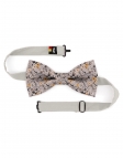 MOON - NOEUD PAPILLON FLEURI - CLASSIC - BEIGE & BRUN