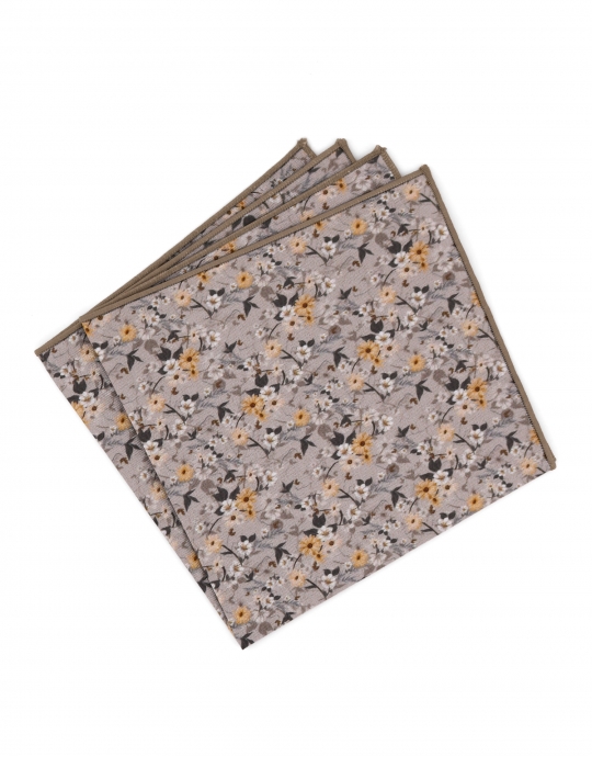 MOON - POCHETTE FLEURIE - BEIGE & BRUN