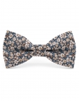MARK - NOEUD PAPILLON FLEURI - CLASSIC - BEIGE & BLEU