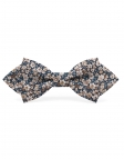 MARK - NOEUD PAPILLON FLEURI - DIAMOND - BEIGE & BLEU